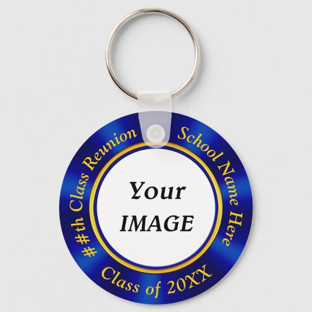 Photo Personalised High School Reunion Gift Ideas Key Ring (Front)