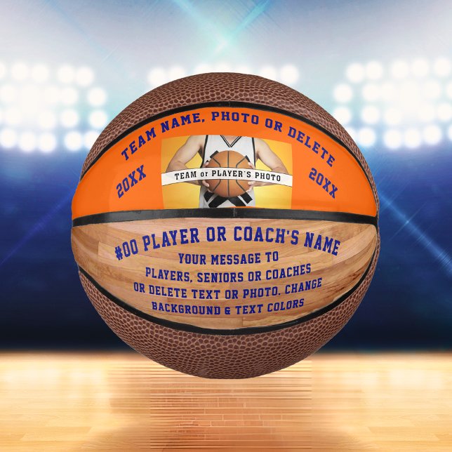 Photo, Personalised Mini Basketball, CHANGE COLORS Mini Basketball (Custom Mini Basketballs. High school senior basketball gifts. Christmas gifts for basketball coaches)