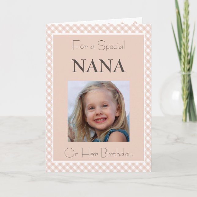 Photo Personalised Nana Birthday Card (Front)
