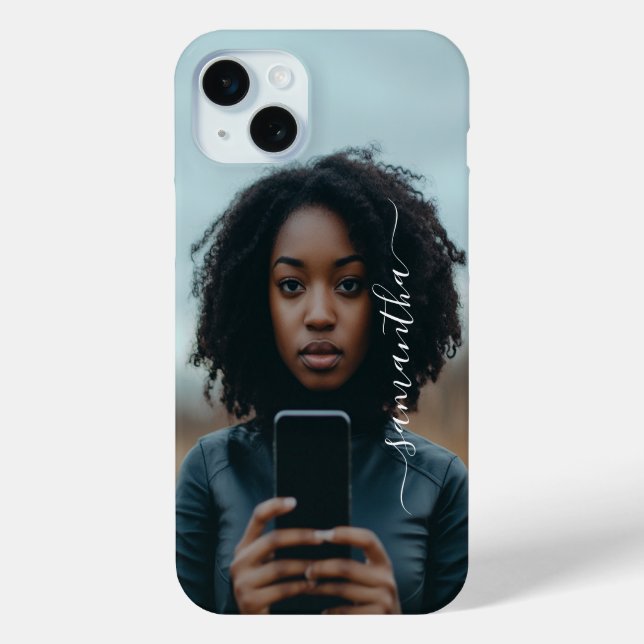 Photo Personalised Script name Case-Mate iPhone Case (Back)