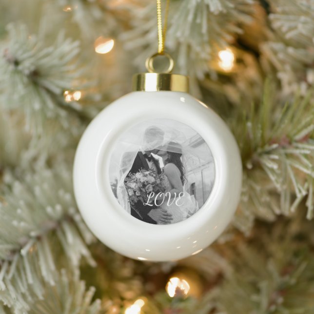 Photo Personalised Snowflake Framed Ornament (Tree)