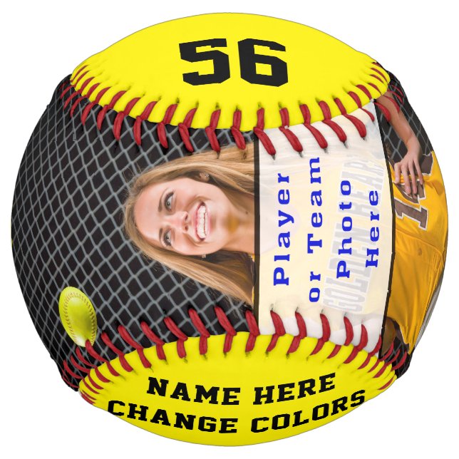 Photo Personalised Softball Gift Ideas for Seniors (Front)