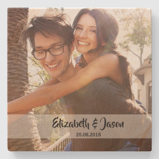 Photo Personalised Stone Coaster (Front)