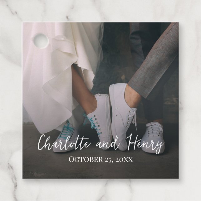 Photo Personalised Thank You Wedding Gift Tag (Front)