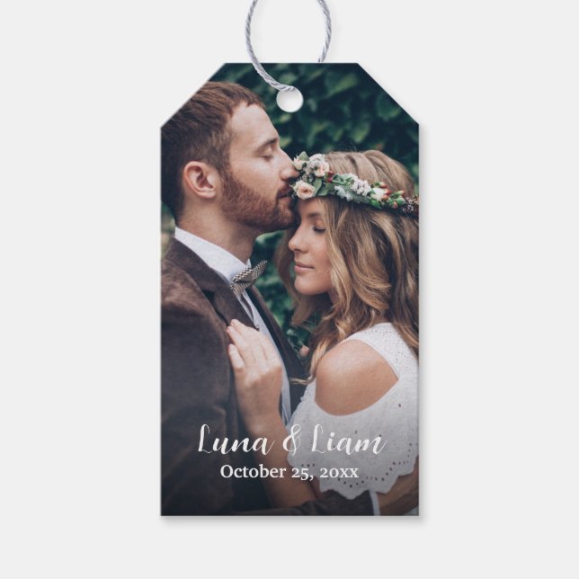 Photo Personalised Thank You Wedding Gift Tag (Front)