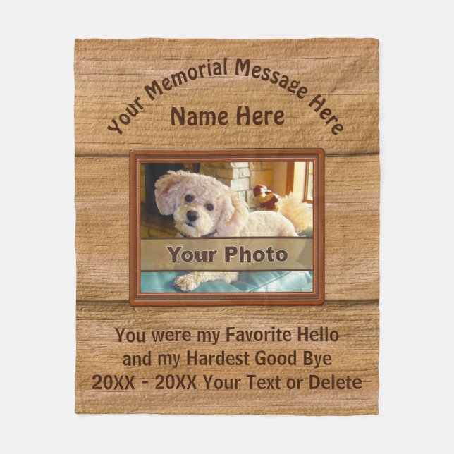 Photo Personalised Unique Pet Memorial Gifts Fleece Blanket (Front)