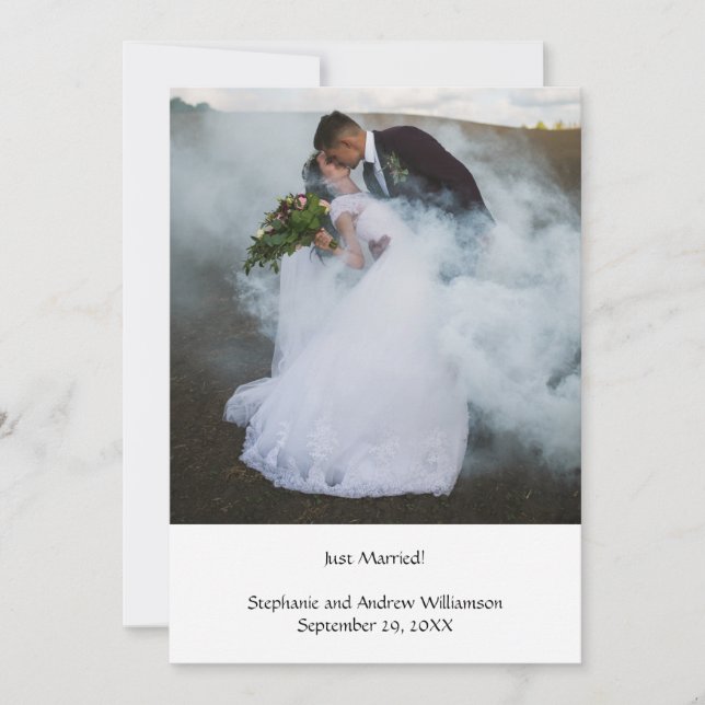 Photo Personalised Wedding Elopement Announcement (Front)