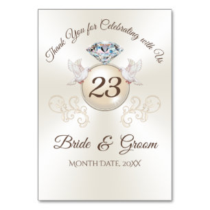 PHOTO Personalised Wedding Table Number Cards