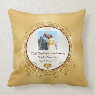 Photo Personalized 50th Wedding Anniversary Pillow