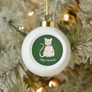 Photo Personalized Ceramic Ball Christmas Ornament