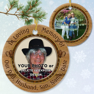 Photo Personalized, Memorial Ornaments for Dad