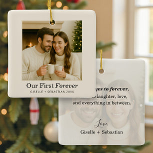 Photo Personalized Text Keepsake Ceramic Ornament