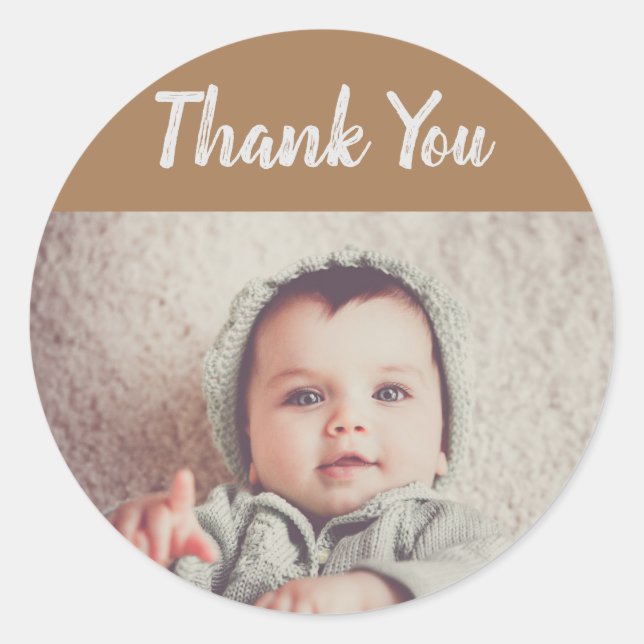 photo personalized thank you stickers for birthday (Front)