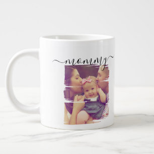 Photo Personalized Typography Large Coffee Mug