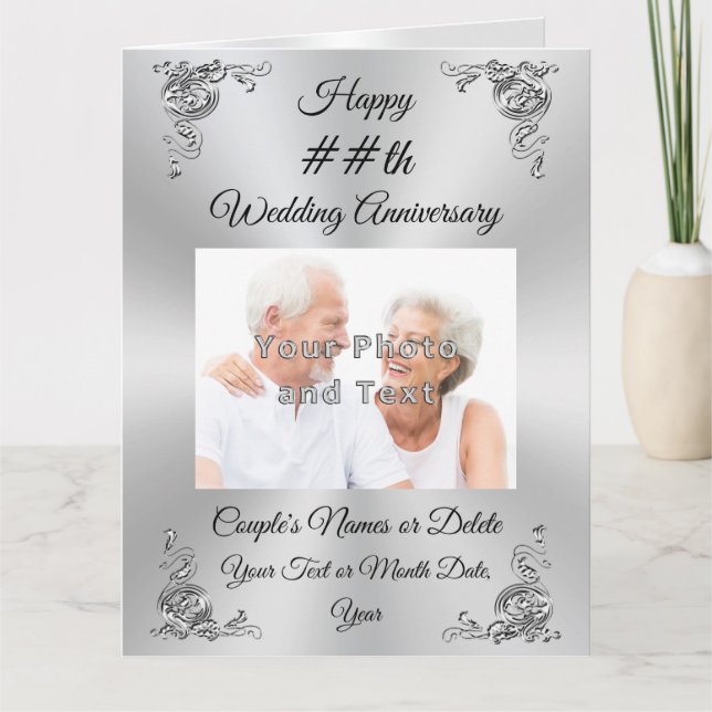 PHOTO Personalized Wedding Anniversary Cards (Front)