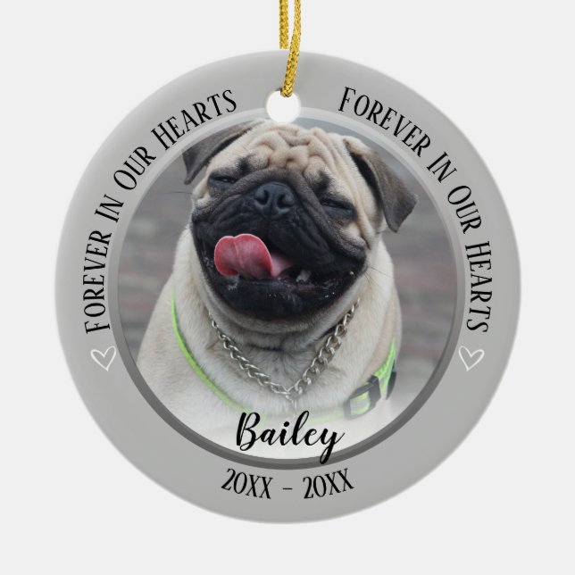 Photo Pet Memorial Keepsake Ornament (Front)