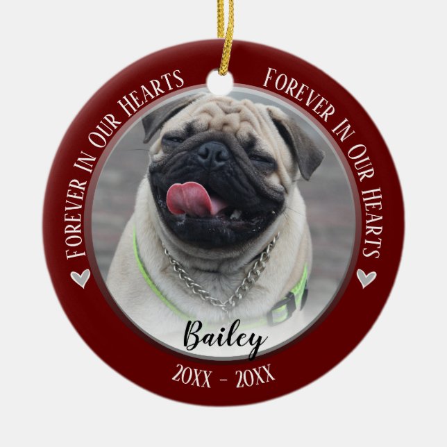 Photo Pet Memorial Keepsake Ornament (Front)