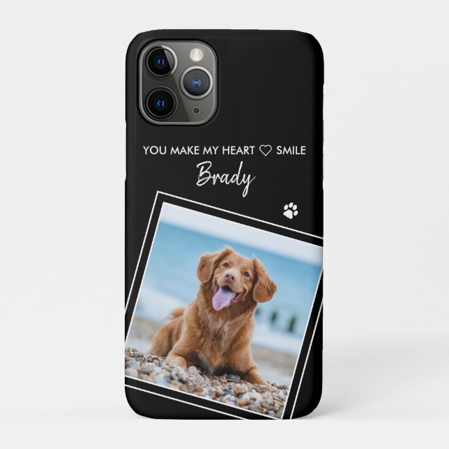 Photo Pet Modern Quote Black Dog Case-Mate iPhone Case (Back)