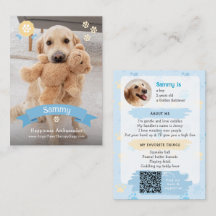 Photo Pet Trading Card, QR Code Therapy Dog