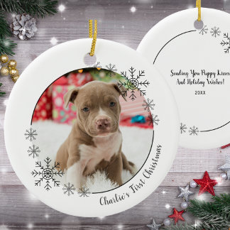 Photo Pet's First Christmas Ceramic Tree Decoration