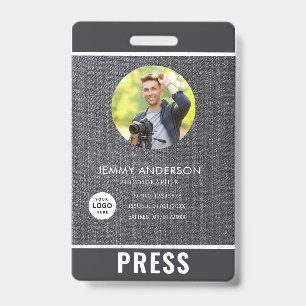Photo Photographer Press Badge ID Badge
