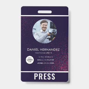Photo Photographer Press Badge ID Badge