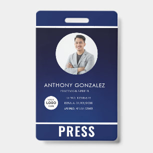 Photo Photographer Press Badge ID Badge