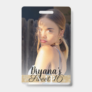 Photo Photography Gold VIP Birthday Party Pass ID Badge