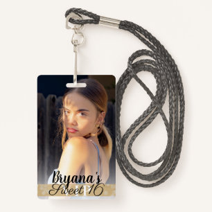 Photo Photography Gold VIP Birthday Party Pass ID Badge