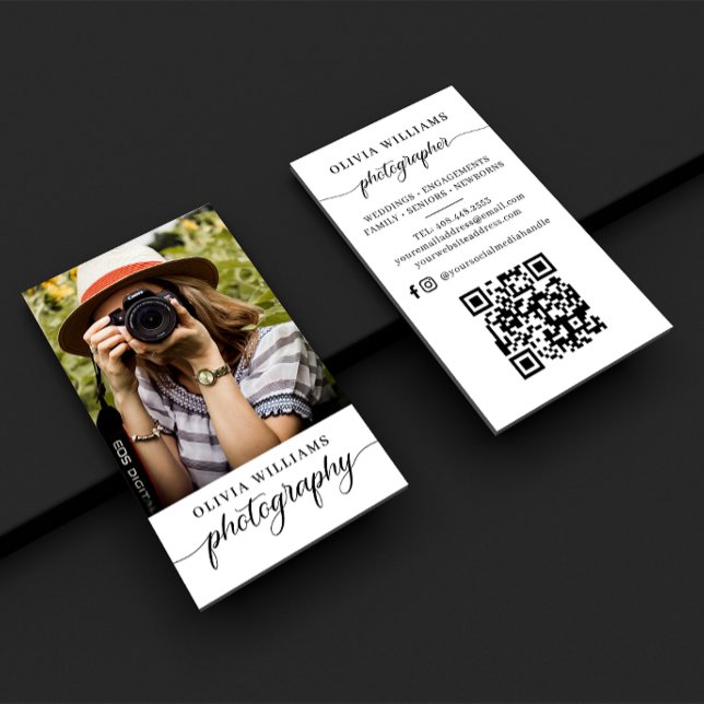 Photo Photography QR code  Business Card (Creator Uploaded)