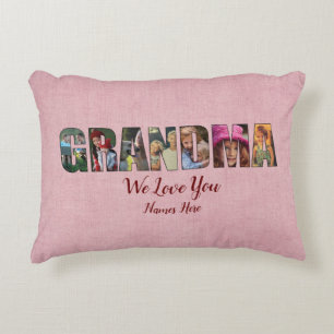 Photo Pillow GRANDMA We Love You, Add Images Names