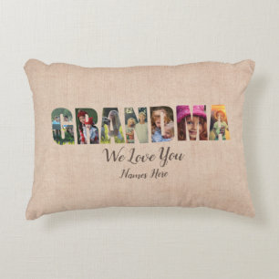 Photo Pillow GRANDMA We Love You, Add Images Names