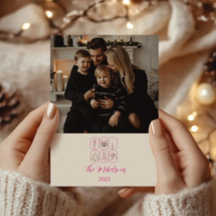 Photo Pink Nutcracker Coquette Christmas Holiday Card