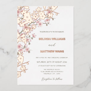 PHOTO Pink Rose Gold Cherry Blossom Wedding