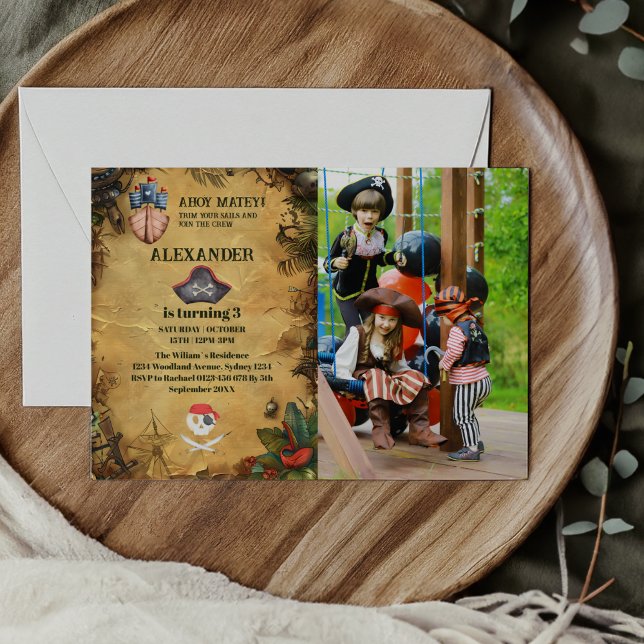 Photo Pirate Themed Birthday Party Invitation (Creator Uploaded)
