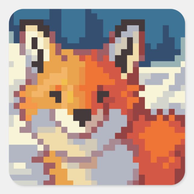 Photo, Pixel Art, Pixel Art Square Sticker (Front)