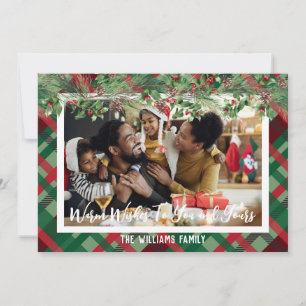 Photo Plaid Personalised Christmas Card Holiday