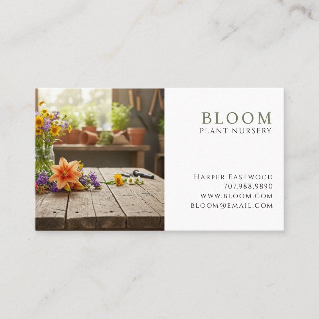 Photo Plant Nursery Business Card (Front)