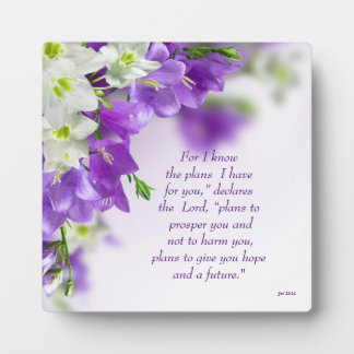 Photo Plaque--Purple Flowers-Vert Jer 29:11 Plaque