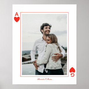 photo playing cards heart love ace simple poster