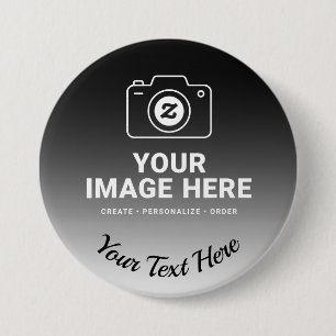 Photo Plus Custom Message 7.5 Cm Round Badge