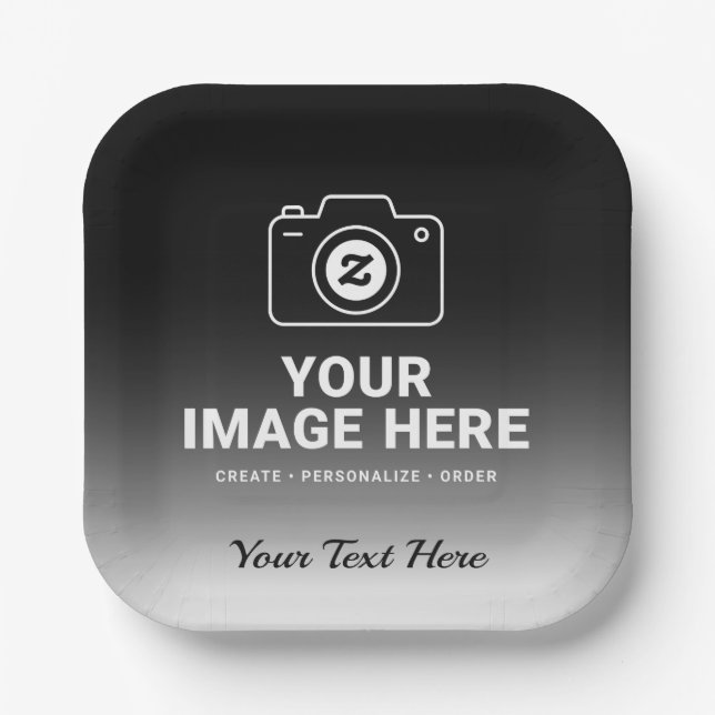 Photo Plus Custom Message Paper Plate (Front)
