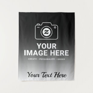 Photo Plus Custom Message Tapestry
