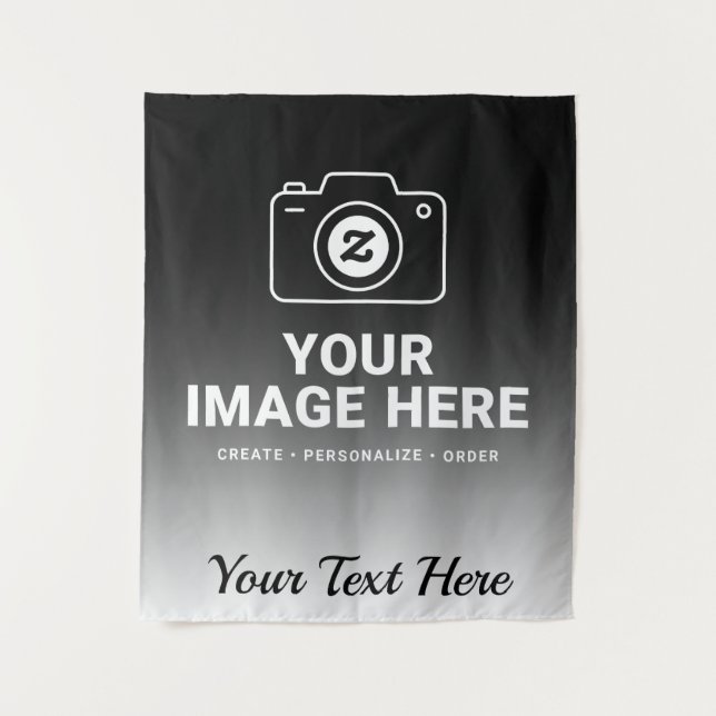 Photo Plus Custom Message Tapestry (Front)