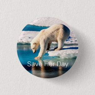 Photo Polar Bear Blue White Inspiration Nature 3 Cm Round Badge