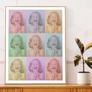 Photo Pop Art   Fun Kids Family Portrait Colourful Poster