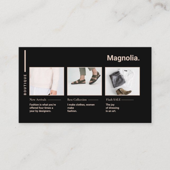 Photo Portfolio Online Black Friday Store Business Card (Front)