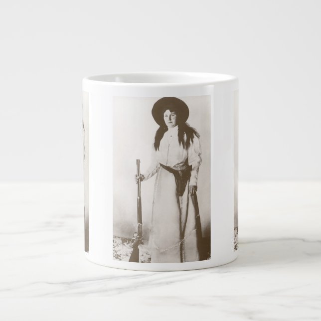 Photo Portrait of a Cowgirl Holding a Rifle, c1910 Large Coffee Mug (Front)