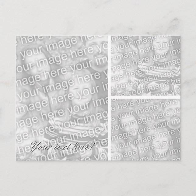 Photo postcard | Collage template for three images (Front)