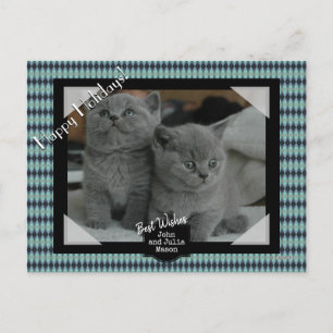 Photo Postcard with nouveau Print Background